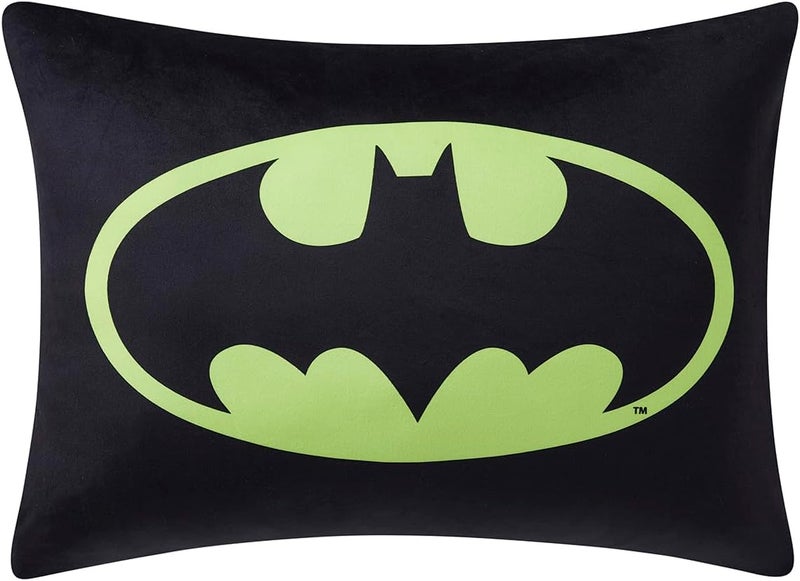 Northwest Batman Signal Bed Pillow - Cloud-Like Filled Bed Pillow for Sleeping with Removable Cover - 20" x 30" Full Size Pillow for Kids with Popular Characters - Image 1